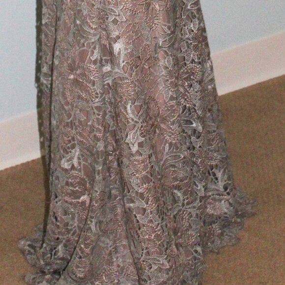 Calvin Klein formal with mermaid bottom, size 8, beige/silver in color - Picture 4 of 4